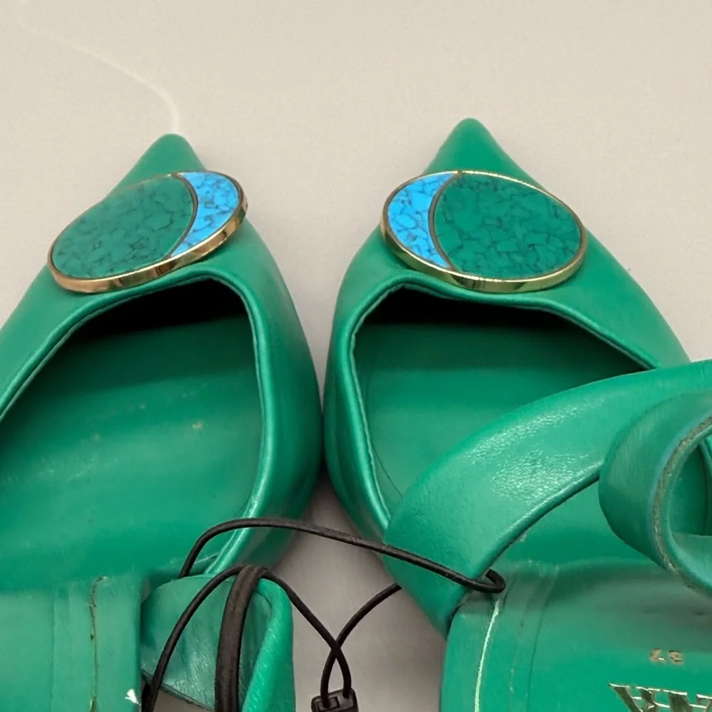 Zara Green Sling Back Heels - Picture 6 of 11